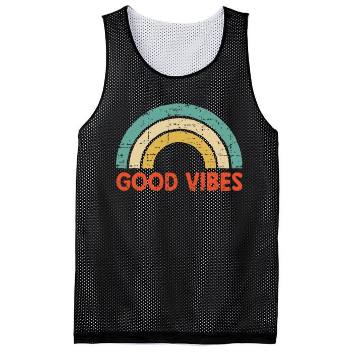 Good Vibes Only Funny Positive Inspirational Retro Mesh Reversible Basketball Jersey Tank