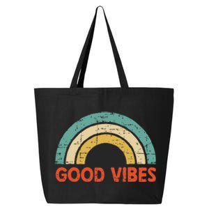 Good Vibes Only Funny Positive Inspirational Retro 25L Jumbo Tote