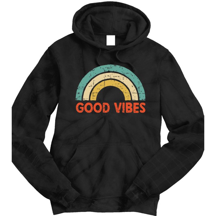 Good Vibes Only Funny Positive Inspirational Retro Tie Dye Hoodie