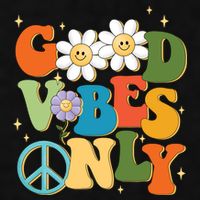 Good Vibes Only Retro Hippie Ladies PosiCharge Tri-Blend Wicking Tank