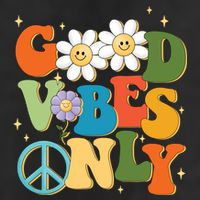 Good Vibes Only Retro Hippie 7 Panel Mesh Trucker Snapback Hat