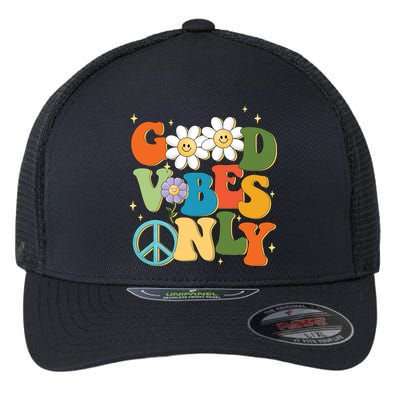Good Vibes Only Retro Hippie Flexfit Unipanel Trucker Cap