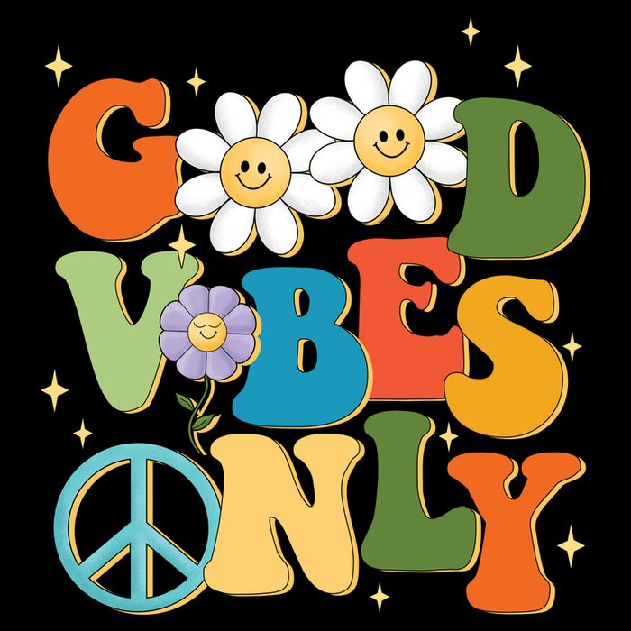 Good Vibes Only Retro Hippie Impact Tech Backpack