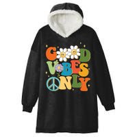 Good Vibes Only Retro Hippie Hooded Wearable Blanket