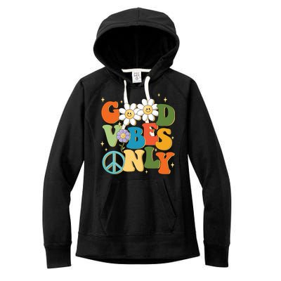 Good Vibes Only Retro Hippie Women's Fleece Hoodie