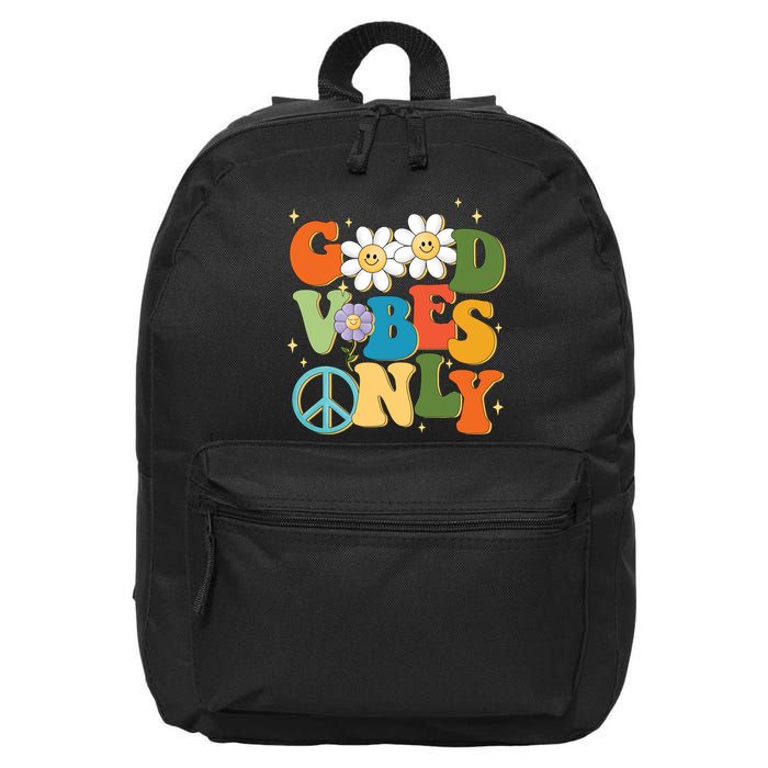 Good Vibes Only Retro Hippie 16 in Basic Backpack