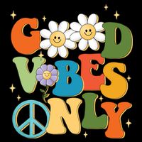Good Vibes Only Retro Hippie 16 in Basic Backpack