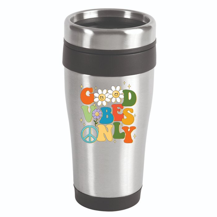 Good Vibes Only Retro Hippie 16oz Travel Tumbler