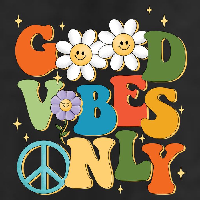 Good Vibes Only Retro Hippie 25L Jumbo Tote