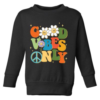 Good Vibes Only Retro Hippie Toddler Sweatshirt
