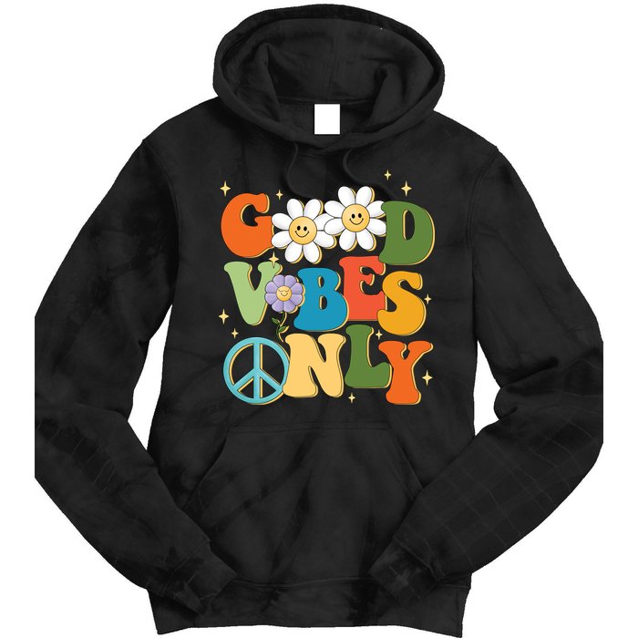 Good Vibes Only Retro Hippie Tie Dye Hoodie
