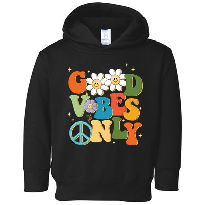 Good Vibes Only Retro Hippie Toddler Hoodie