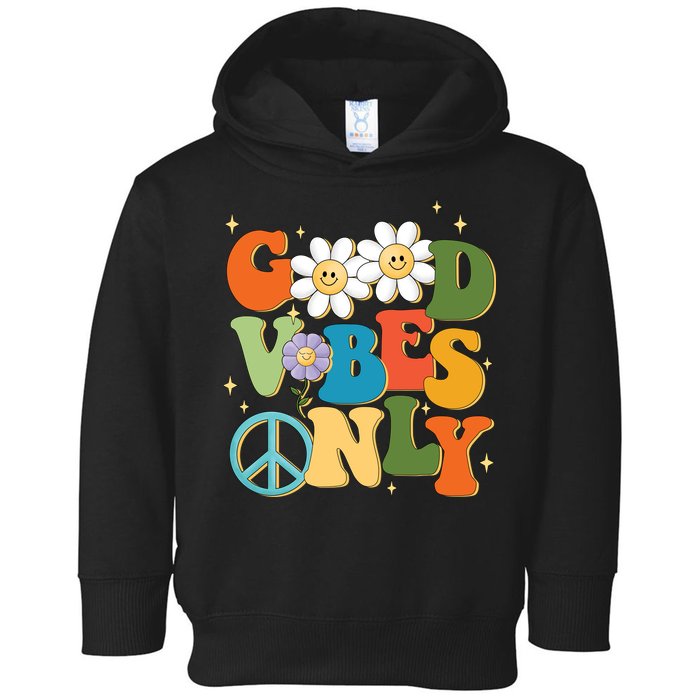 Good Vibes Only Retro Hippie Toddler Hoodie