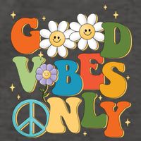 Good Vibes Only Retro Hippie Vector Backpack