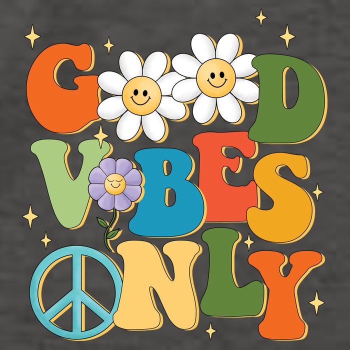 Good Vibes Only Retro Hippie Vector Backpack