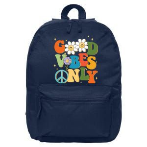 Good Vibes Only Retro Hippie 16 in Basic Backpack