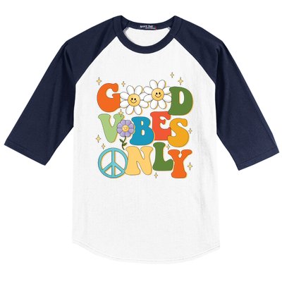 Good Vibes Only Retro Hippie Baseball Sleeve Shirt