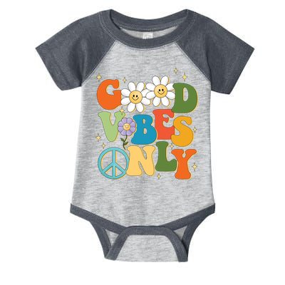 Good Vibes Only Retro Hippie Infant Baby Jersey Bodysuit