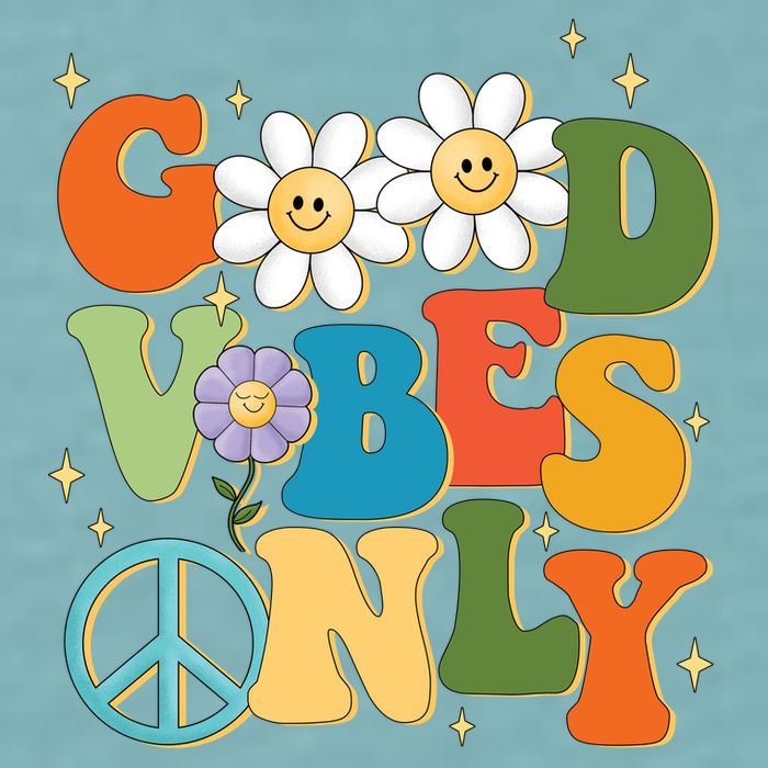 Good Vibes Only Retro Hippie Sueded Cloud Jersey T-Shirt