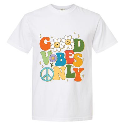 Good Vibes Only Retro Hippie Garment-Dyed Heavyweight T-Shirt
