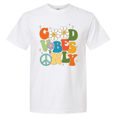 Good Vibes Only Retro Hippie Garment-Dyed Heavyweight T-Shirt