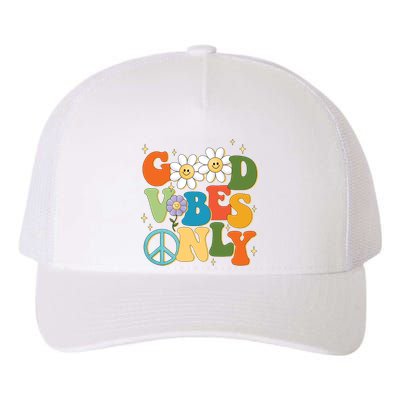 Good Vibes Only Retro Hippie Yupoong Adult 5-Panel Trucker Hat