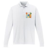 Good Vibes Only Retro Hippie Performance Long Sleeve Polo