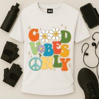 Good Vibes Only Retro Hippie Performance Shirt