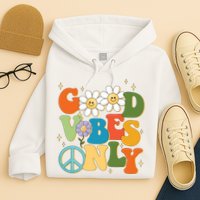 Good Vibes Only Retro Hippie Hoodie