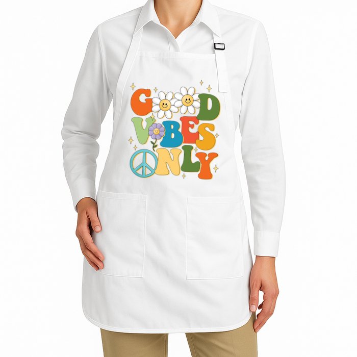 Good Vibes Only Retro Hippie Apron