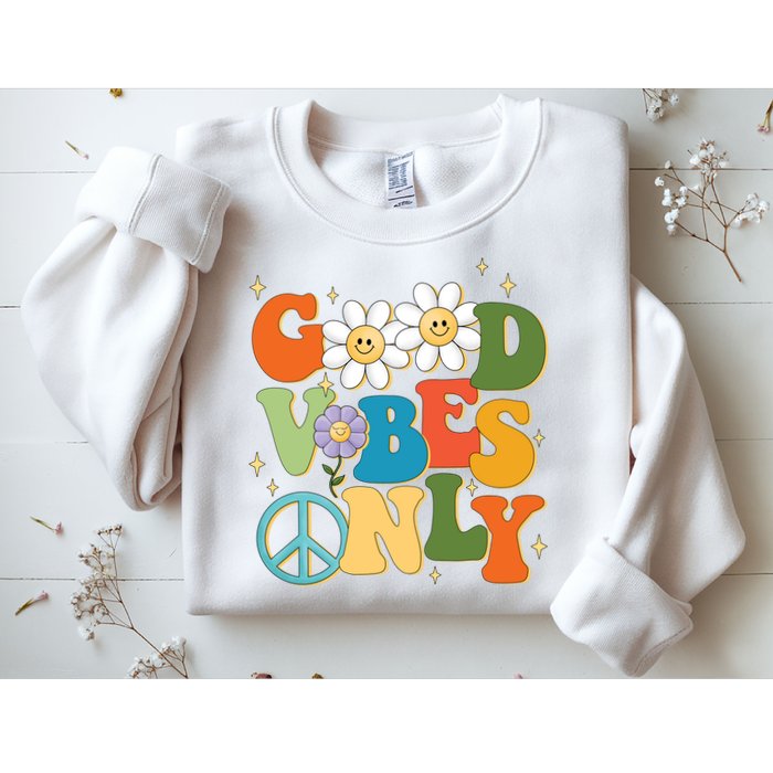 Good Vibes Only Retro Hippie Sweatshirt
