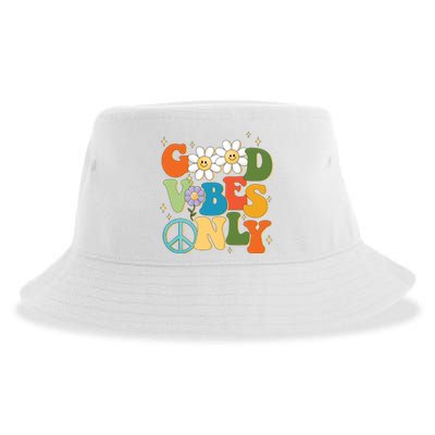 Good Vibes Only Retro Hippie Sustainable Bucket Hat