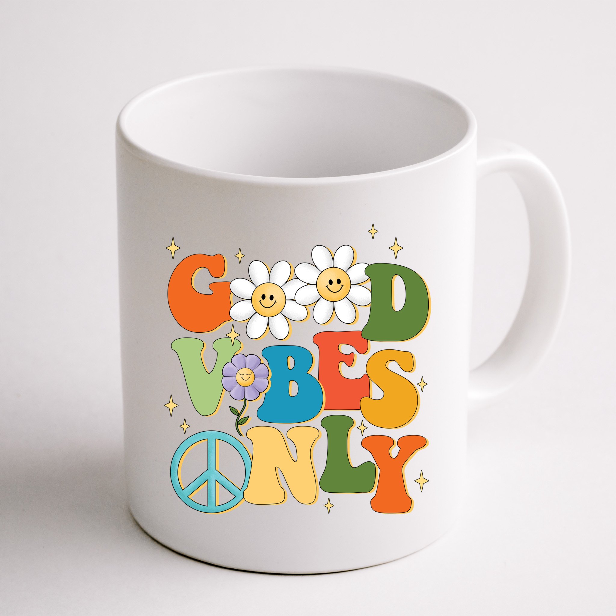Good Vibes Only Retro Hippie Mug