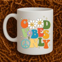 Good Vibes Only Retro Hippie Mug