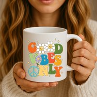 Good Vibes Only Retro Hippie Mug