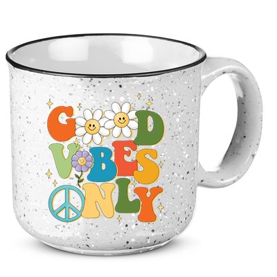 Good Vibes Only Retro Hippie 15oz Campfire Ceramic Mug