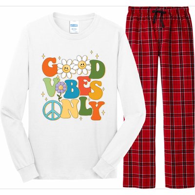 Good Vibes Only Retro Hippie Long Sleeve Pajama Set