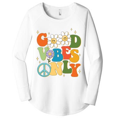 Good Vibes Only Retro Hippie Women's Perfect Tri Tunic Long Sleeve Shirt