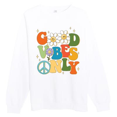 Good Vibes Only Retro Hippie Premium Crewneck Sweatshirt