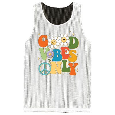 Good Vibes Only Retro Hippie Mesh Reversible Basketball Jersey Tank