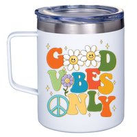 Good Vibes Only Retro Hippie 12oz Stainless Steel Coffee Mug