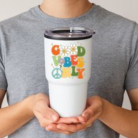 Good Vibes Only Retro Hippie Tumbler