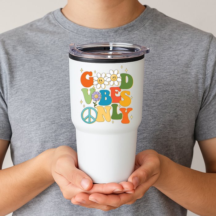 Good Vibes Only Retro Hippie Tumbler