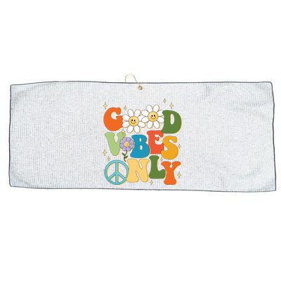 Good Vibes Only Retro Hippie Large Microfiber Waffle Golf Towel