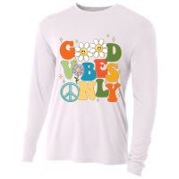 Good Vibes Only Retro Hippie Cooling Performance Long Sleeve Crew