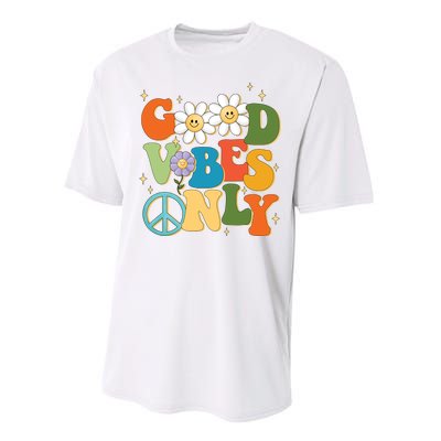 Good Vibes Only Retro Hippie Performance Sprint T-Shirt