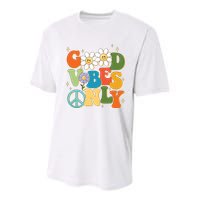 Good Vibes Only Retro Hippie Youth Performance Sprint T-Shirt