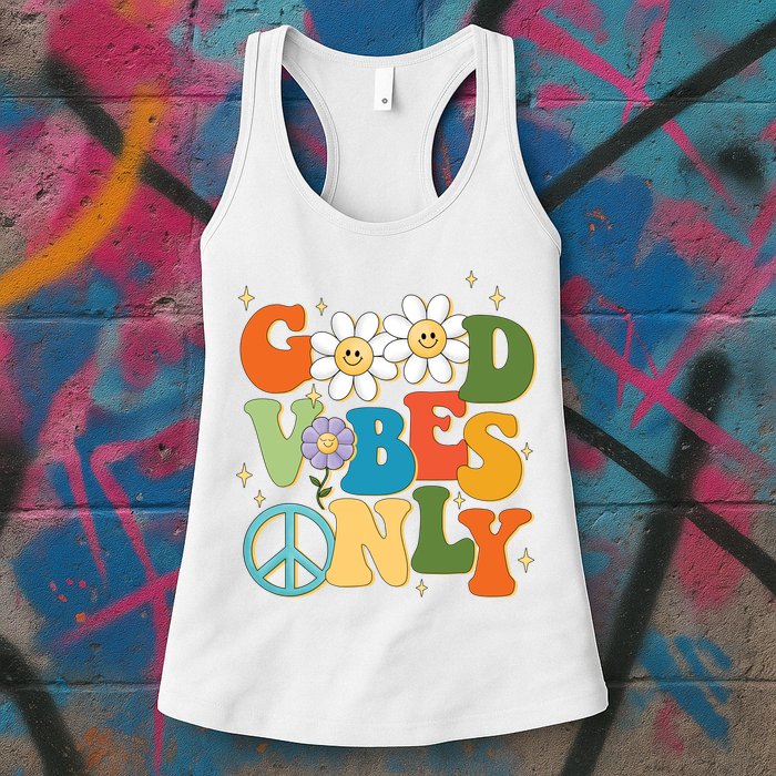 Good Vibes Only Retro Hippie Womens Tank Top