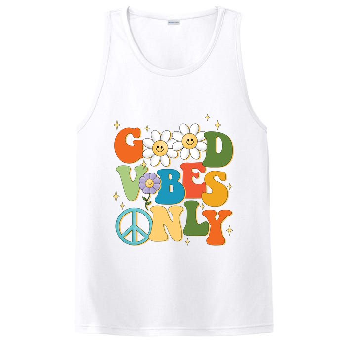 Good Vibes Only Retro Hippie PosiCharge Competitor Tank