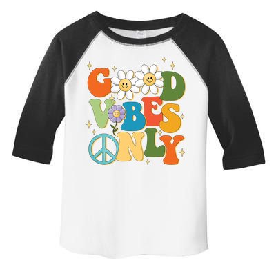 Good Vibes Only Retro Hippie Toddler Fine Jersey T-Shirt